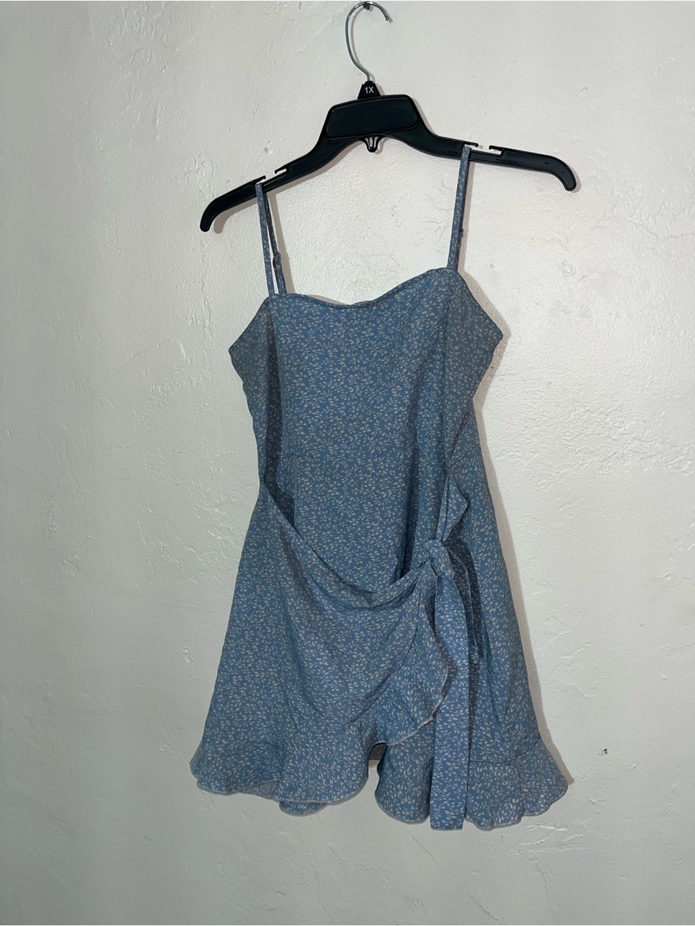 Blue Floral Tie-Waist Sundress Girls 11-12 Floral Light Blue Adjustable Straps